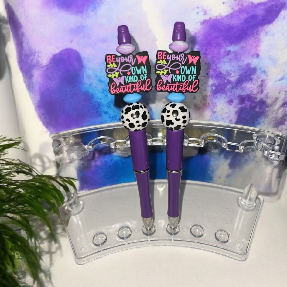 Purple and Black Polka Dot Pens